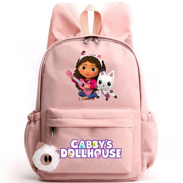 Mignon Gabby's Dollhouse sac à dos pour fille garçon étudiant adolescent sac à dos femmes sacs d'école décontractés voyage oreilles de lapin Mochila