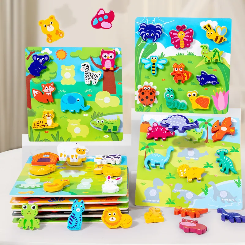 Kinder 3D Puzzle Tier Transport Meer Tier Früchte Frühe Bildung Spaß DIY Paste Puzzle Spielzeug für Kinder Geschenke Image