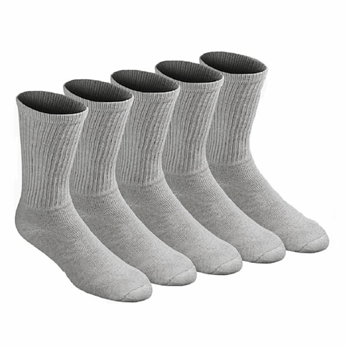 Calze sportive 5 coppie Equipaggio cuscino Per uomo Squadra di calcio Calzini a tubo Anti-scivolo Traspirante Traspirazione umidità Morbido Elastico Fitness Allenamento in palestra Corsa Jogging