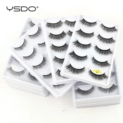 Wholesale Eyelashes 36 Styles 2/50/100 Boxes Faux 3D Mink Lashes 5 Pairs Volume Natural False
