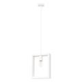 Lampe suspendue acier/bois blanc H 133 cm
