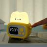 Toast Clock Timer Lamp Cute LED Bread Night Light with USB Dimmable Table Clock Alarm for Kids Soft Light