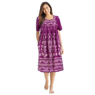 Plus Size Women's Mixed Print Short Lounger by Only Necessities in Boysenberry Floral (Size L)