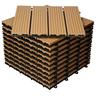 55x WPC Terrassenfliesen Balkonfliese Klickfliese Fliesen Holz 30x30 cm Teak 5m²