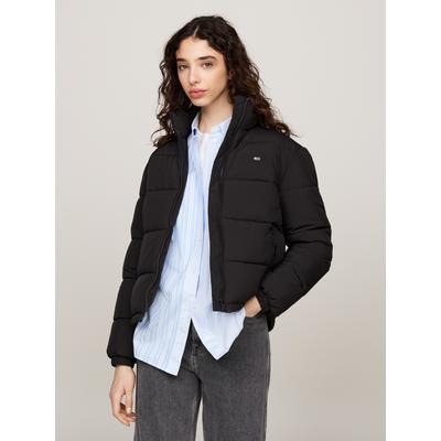 Steppjacke TOMMY JEANS "TJW ESSENTIAL PUFFER EXT", Damen, Gr. S (36), schwarz, Web, Obermaterial: 100% Polyester. Futter: 100% Polyester. Wattierung: 100% Polyester, unifarben, casual, regular fit kurz, Langarm elastischer Bund, Jacken, mit... Image