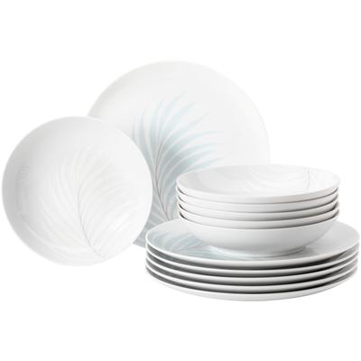 Tafelservice SELTMANN WEIDEN "Geschirr-Set, 12 Teile, Liberty Mediterranean", weiß (weiß, blau), 12 tlg., Porzellan, Geschirr-Sets, Geschirr, Teller Set, Made in Germany, 12 Teile, für 6 Personen Image