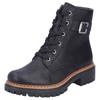 Schnürboots RIEKER, Damen, Gr. 39, schwarz, Lederimitat, unifarben, klassisch, Schuhe, Winterstiefel, Boots mit kontrastfarbener Rahmennaht
