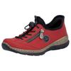 Slip-On Sneaker RIEKER "Ready2GO", Damen, Gr. 37, rot (rot, schwarz), Lederimitat, Textil, sportlich, Schuhe Slipper, Schlupfschuh, Freizeitschuh, Halbschuh mit MemoSoft-Ausstattung