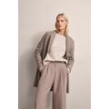 Kurzmantel BUGATTI, Damen, Gr. 44, grau (taupe), 100% Wolle, unifarben, casual, regular fit, Langarm normaler Saum, Mäntel, mit höchstem Tragekomfort
