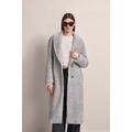 Kurzmantel BUGATTI, Damen, Gr. 34, grau (hellgrau), 47% Wolle, 28% Polyester, 25% Polyacryl, unifarben, casual, comfort fit, Langarm normaler Saum, Mäntel, mit leicht überschnittener Silhouette