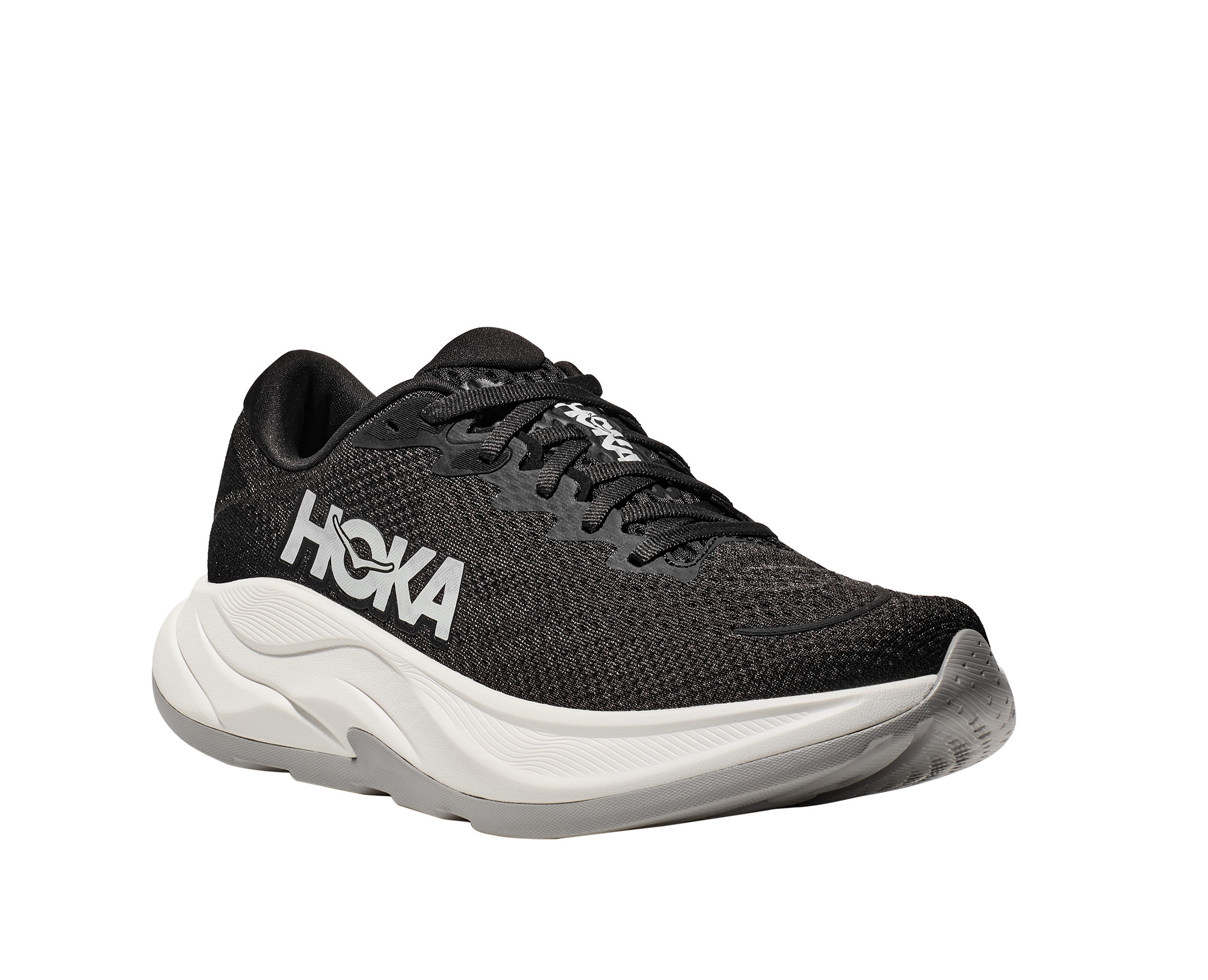 Laufschuh HOKA ONE ONE "RINCON 4", Herren, Gr. 42, schwarz, weiß, Synthetik, Textil, mehrfarbig, Schuhe Laufschuh