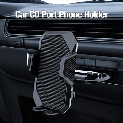 TEMU Rotatable Car Cd Slot Phone Holder - No Battery Required, Durable Plastic Construction