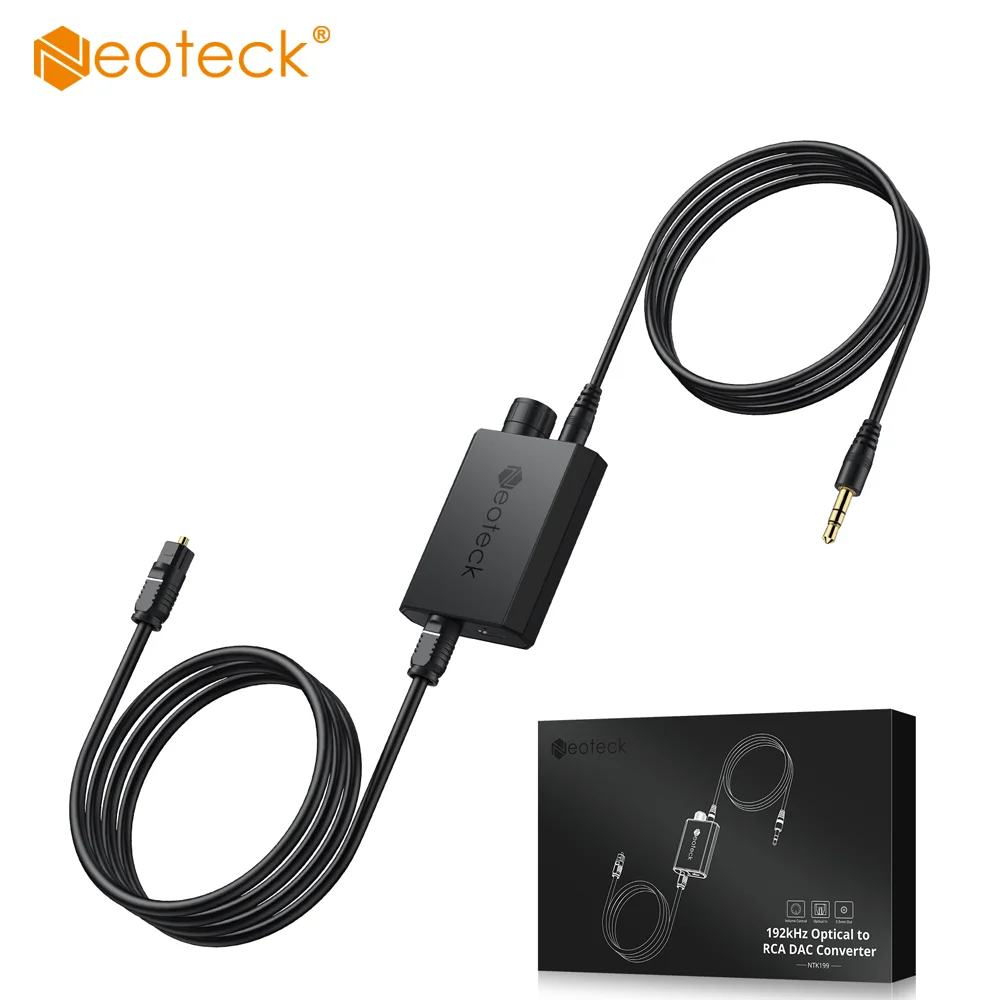 Convertitore DAC Neoteck 192kHz convertitore Audio da SPDIF a 3.5mm AUX da digitale ad analogico adattatore Audio ottico da Toslink a 3.5mm