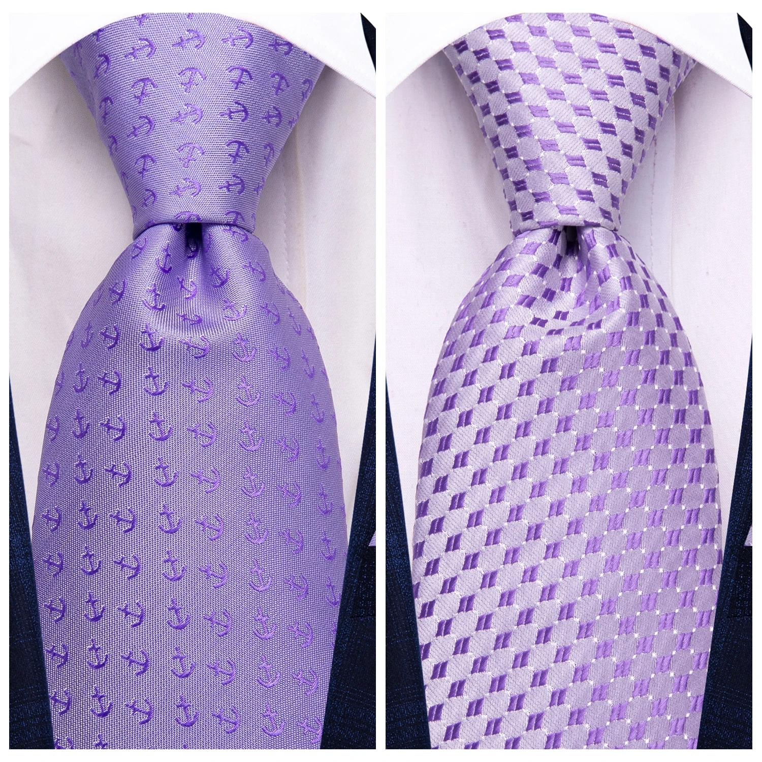 Hi-Tie Lila Blumen Neuheit Herren Elegante Krawatte Taschentuch Manschettenknöpfe für Smoking Mode Klassische Seide Luxus Krawatte für Herren