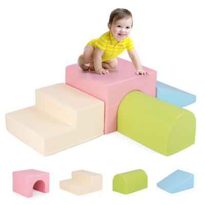 Costway Climb and Crawl Foam Block Play Set for Infant Baby-Multicolor