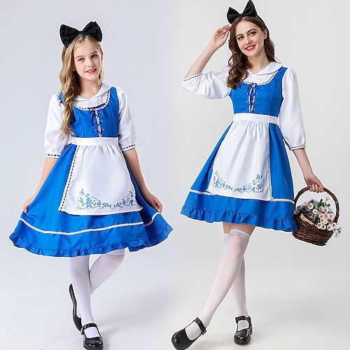 Alice Kleid Halloween-Gruppen-Familienkostüme Wunderland inspiriert Kinder Erwachsene Damen Mädchen Halloween Karneval Party Einfache Halloween-Kostüme Verkleiden Image