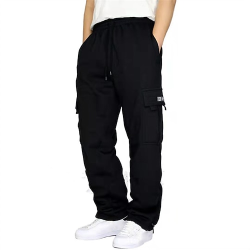 Herren Cargo-Hosen Hose Taktische Hose Kordelzug Elastischer Bund Mehrere Taschen Einfach tragbar Täglich Outdoor Campen und Wandern Mode Klassisch Schwarz Rote Image
