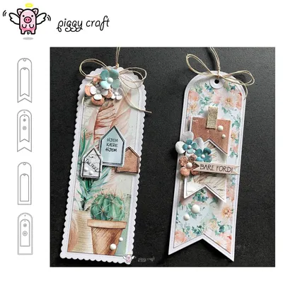 Piggy Craft metal cutting dies cut die mold Various label tags Scrapbook paper craft knife mould blade punch stencils dies
