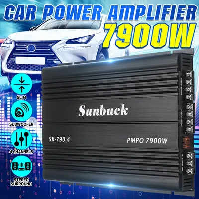 SK-790.4 4-Channel 7900W Car Power Amplifier Class A/B Stereo Surround Passive Subwoofer Audio