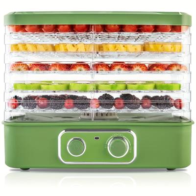 TEMU 1pc, Food Dehydrators For Jerky, 5 Bpa-free Stakable Tray Dehydrator Machine, Adjustable Temperature Controls For Fruit, Meat, Veggies, Dried Snacks, , Green, 240w | (5 Tier)