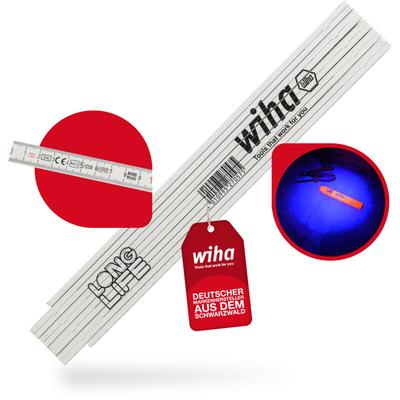 Wiha Meterstab Longlife® Plus Composite 2 m metrische Skala, (27057) 10 Glieder