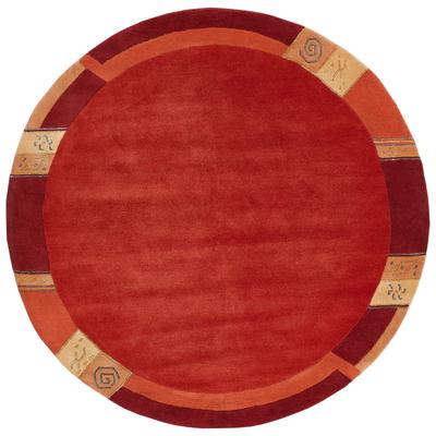 Wollteppich LUXOR LIVING "India" Gr. 9, rot, H:20mm Ø:150cm, Wolle, Teppiche, reine Wolle, handgeknüpft, mit Bordüre Image