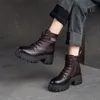 GKTINOO Natürliche Kuh Leder Frauen Schuhe Plüsch Warme Winter Platz Med Ferse Stiefeletten Lace Up Zipper Damen Pumps Größe 35-40