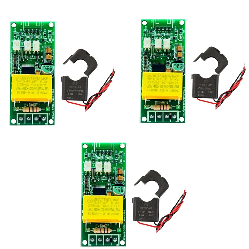 3x 100a pzem 004t Version Watt meter offen ct kwh Meter Volt Amp Strom Test modul für Arduino ttl com2/com3/com4 Image