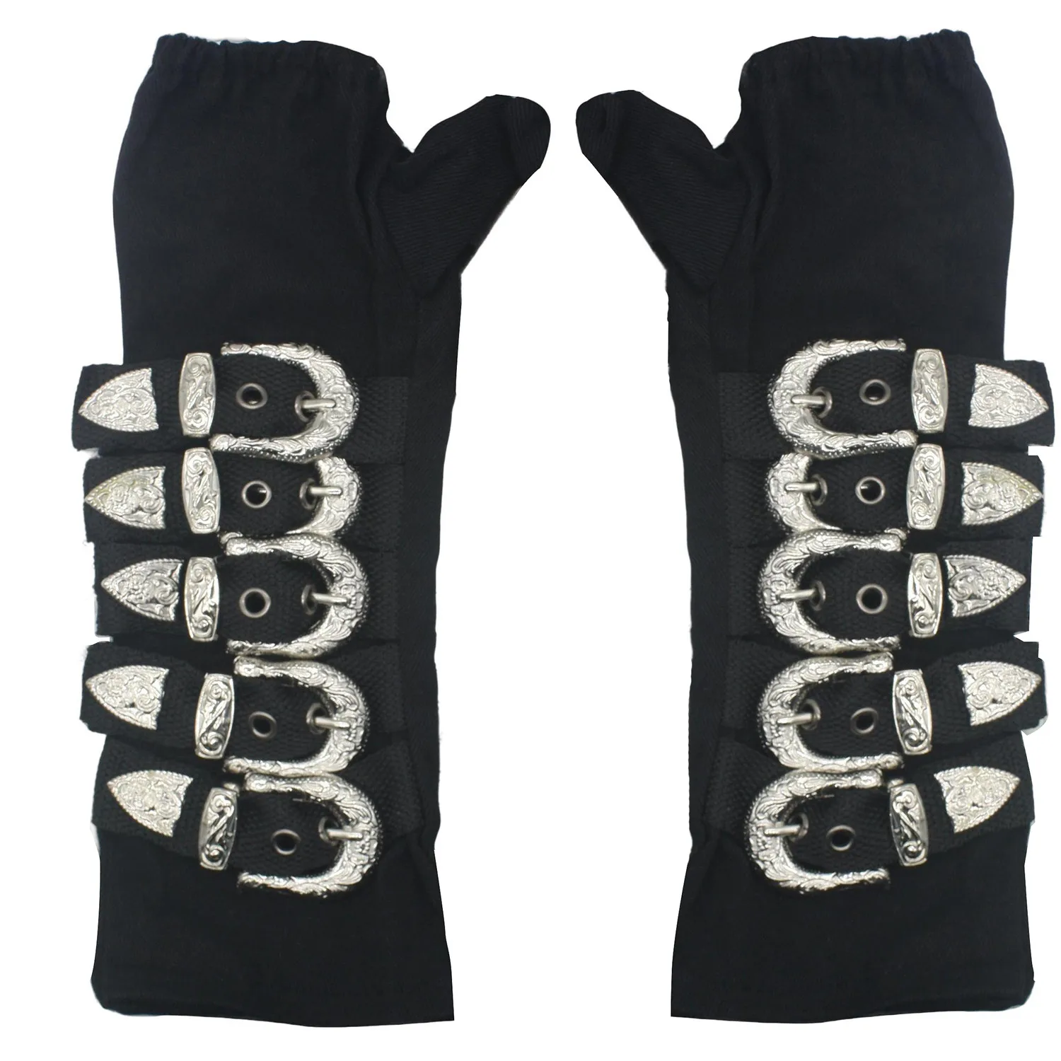 Impersonator Seltene MJ Michael Jackson Schlechte bandage Schwarz Metall Schwarz Schnalle Legierung Mode Punk Club Handschuhe Für Fans