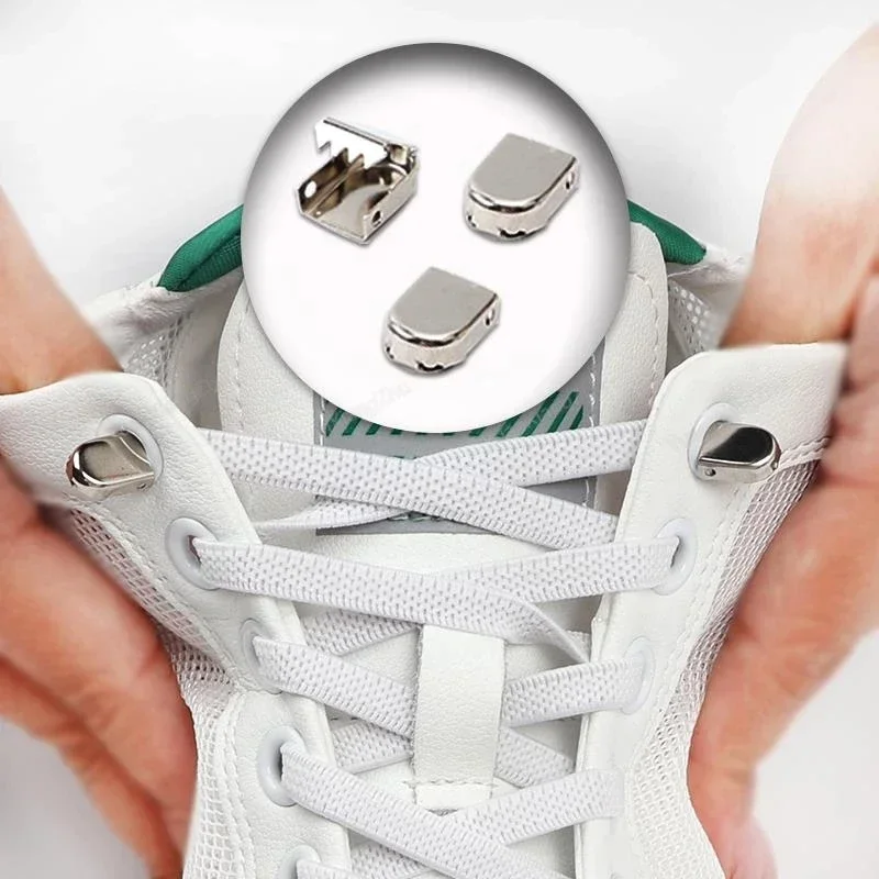 Modische Schnürsenkel ohne Binden, elastische Schnürsenkel, flache Schnürsenkel für Turnschuhe, ohne Bänder, für Kinder und Erwachsene, schnelle Schnürsenkel, Gummibänder für Schuhe Image