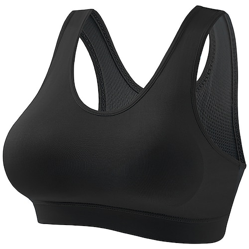 Damen Leichte Unterstützung Sport Bustier bh Sport-BH Bustier Herausnehmbares Polster Fester Halt BH-Oberteil Gefüttert Fitness Freizeit Sport Laufen Atmungsaktiv Leichtgewichtig Weich Dunkelrosa Image