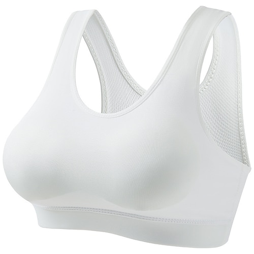Damen Leichte Unterstützung Sport Bustier bh Sport-BH Bustier Herausnehmbares Polster Fester Halt BH-Oberteil Gefüttert Fitness Freizeit Sport Laufen Atmungsaktiv Leichtgewichtig Weich Dunkelrosa Image