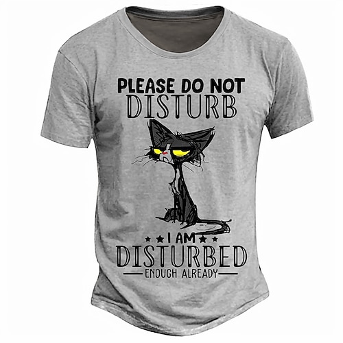 Herren Grumpy Cat Graphic T-Shirt 'Bitte nicht stören ich bin bereits genug gestört' Lustiges Kurzarm Lifestyle Tee Image