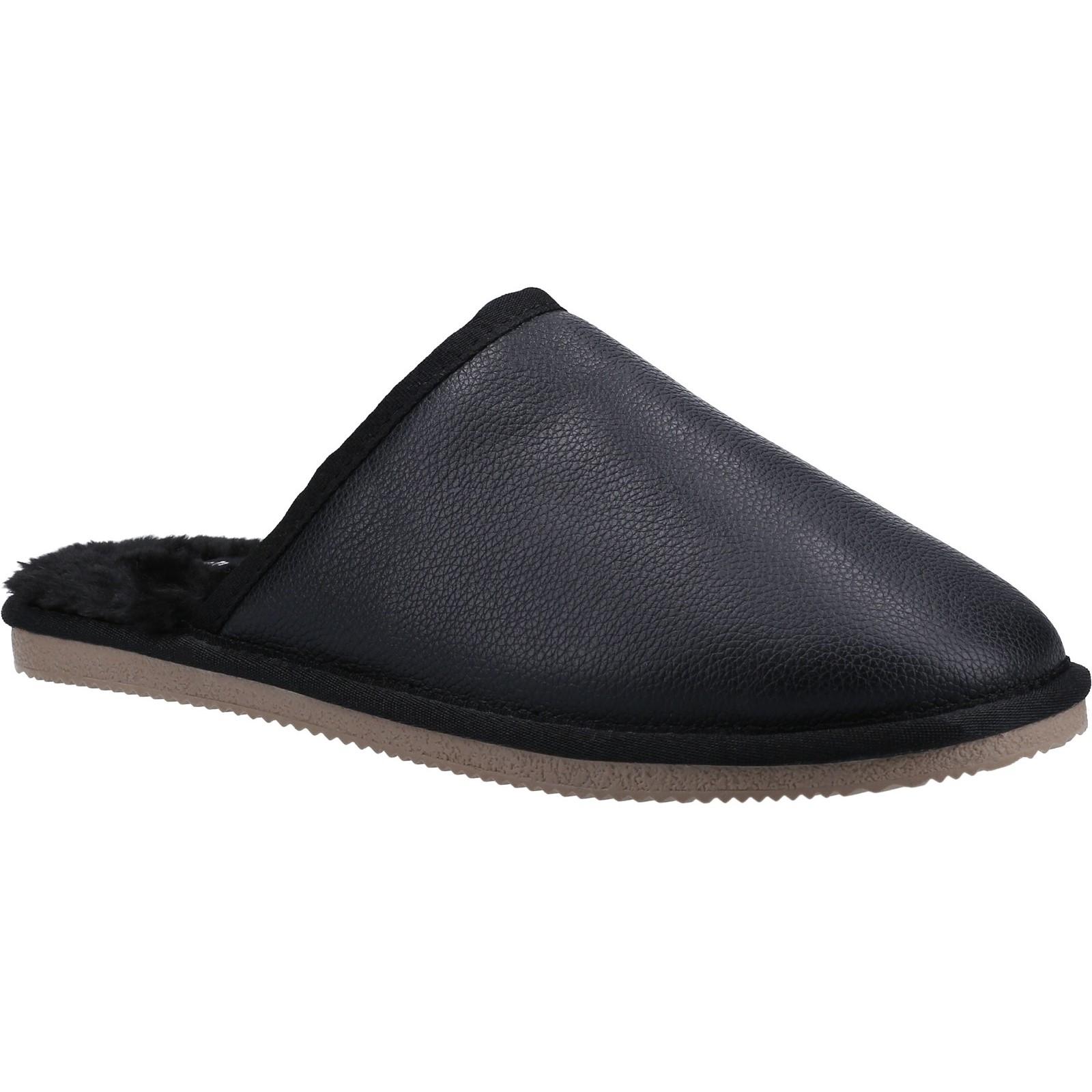 Hush Puppies Herren Coady Leder Hausschuhe (Schwarz)