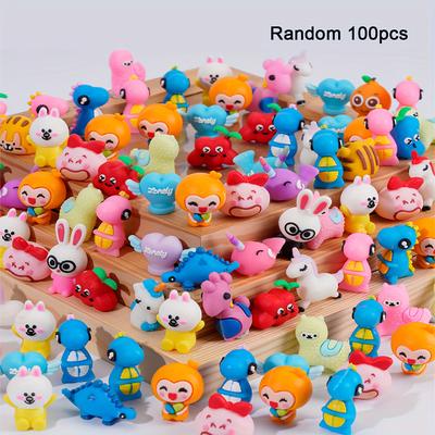 TEMU 100 Pcs Rubber , Cute Cartoon Grips, Non-electric Silent Classroom Rewards & Party Favors