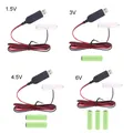 Adattatore per batterie fittizie AA cavo di alimentazione USB staccabile sostituzione del cavo da 1 a 4 pezzi batteria AA per telecomandi giocattolo a LED