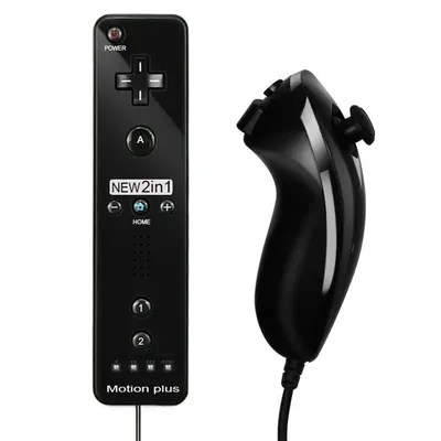 2-in-1-Remote-und Nunchuck-Controller mit integrierter Bewegung sowie Gamepad für die Fernbedienung für das Joystick-Joypad der Nintendo Wii-Konsole
