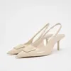 Luxus Designer Frau High Heels Sandalen Elegante Spitz Sommer Büro Dame Schuhe Weiß Party Braut Stilettos Pumps