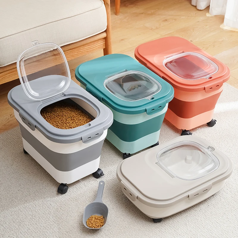 Conteneur de stockage de nourriture pliable artériel pour chat et chien, conteneur de nourriture pliable pour animaux de compagnie avec boîte scellée veds, stockage de cuisine Mars, E27, 13/33