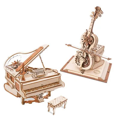 Robotime ROKR Mechanical Music Box 3D Wooden Puzzle for Kids Christmas Gifts