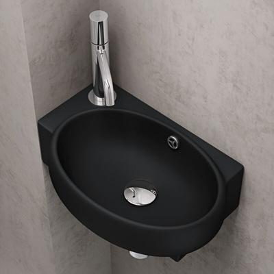 Doporro - Aufsatzwaschbecken Hängewaschbecken für Gäste-WC 42x28x15cm Keramik Waschbecken