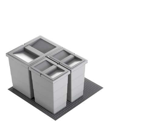 Hailo Abfallsammler 3201633 Allegro 295 Einsatz 2x 8 + 18 Liter Hellgrau Image