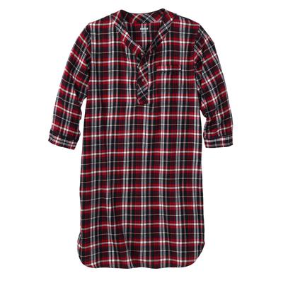 Men's Big & Tall Plaid Flannel Nightshirt by KingSize in Festive Plaid (Size 6XL/7XL) Pajamas