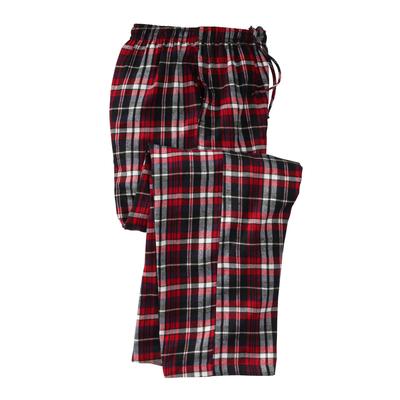 Men's Big & Tall Flannel Plaid Pajama Pants by KingSize in Festive Plaid (Size 4XL) Pajama Bottoms