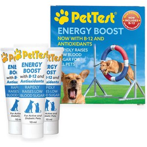PetTest New Energy Boost Diabetic with B12 & Antioxidants Glucose Control Solution for Dogs & Cats, 10-ml tube, 3 count