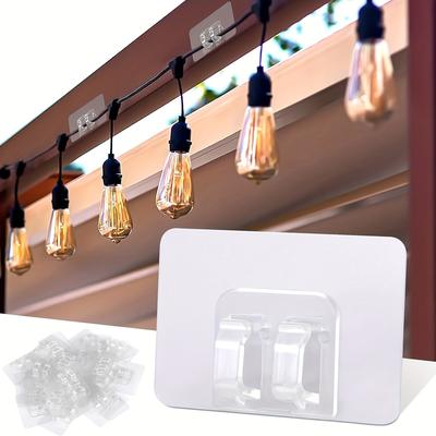 TEMU 50pcs All- Plastic Light Clips For String Lights, Weather-resistant, Uv-, Outdoor Light Hanging Kit Image