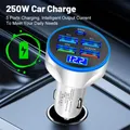 Caricabatteria da auto veloce USB a 5 porte 250W PD + QC3.0 tipo C caricabatteria da auto a ricarica rapida adattatore caricabatterie accendisigari per iPhone Android