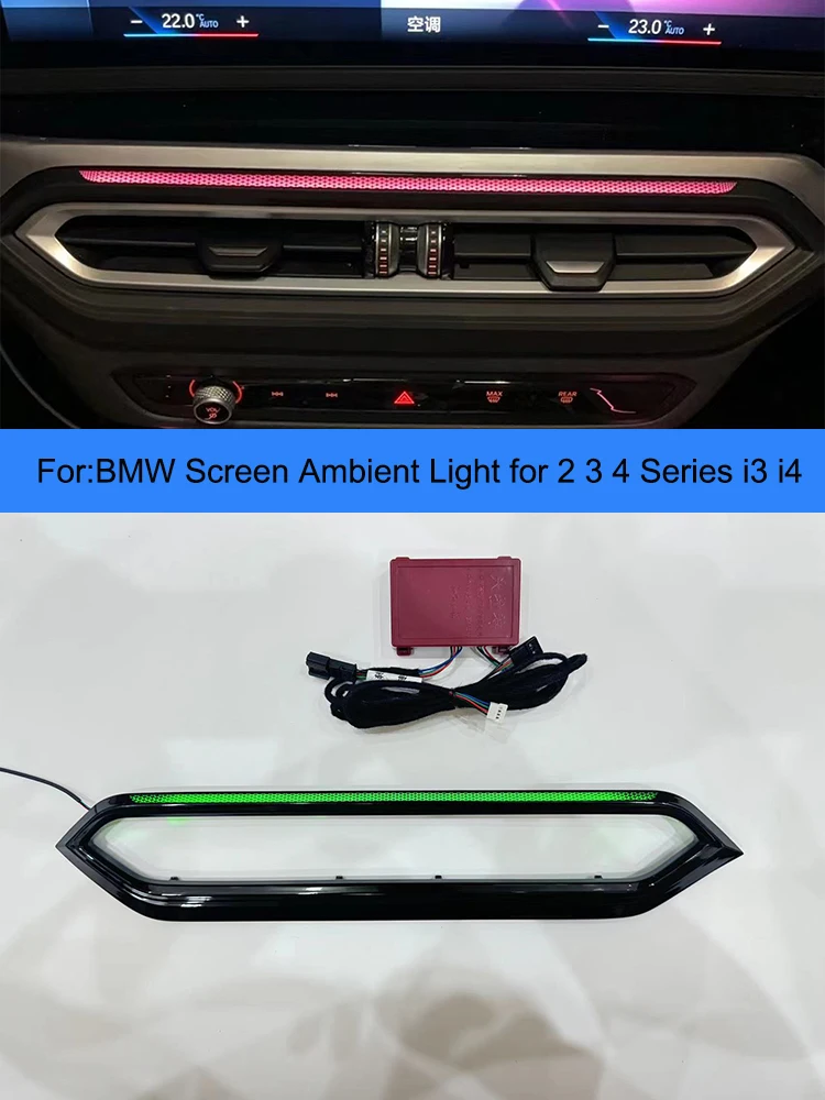 Luce ambientale dello schermo per BMW 2023 2024 2025 2 3 4 Serie I3 I4 G21 G22 G23 G20 G28 G26 Sincronizza la luce ambientale dell'auto originale