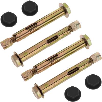 Primematik - Packung mit 4 Metall-Spreizdübeln mit 10 x 85 mm Schraube und schwarzer Kappe Image