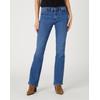 Bootcut-Jeans WRANGLER "WRA-W28B", Damen, Gr. 36, Länge 34, blau (camellia), Denim/Jeans, Obermaterial: 80% Baumwolle, 18% Polyester, 2% Elasthan, casual, bootcut fit lang, Jeans